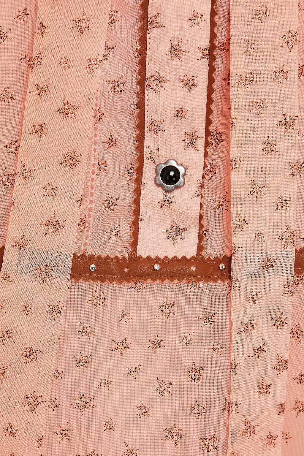 COACH Gathered glittered organza mini dress