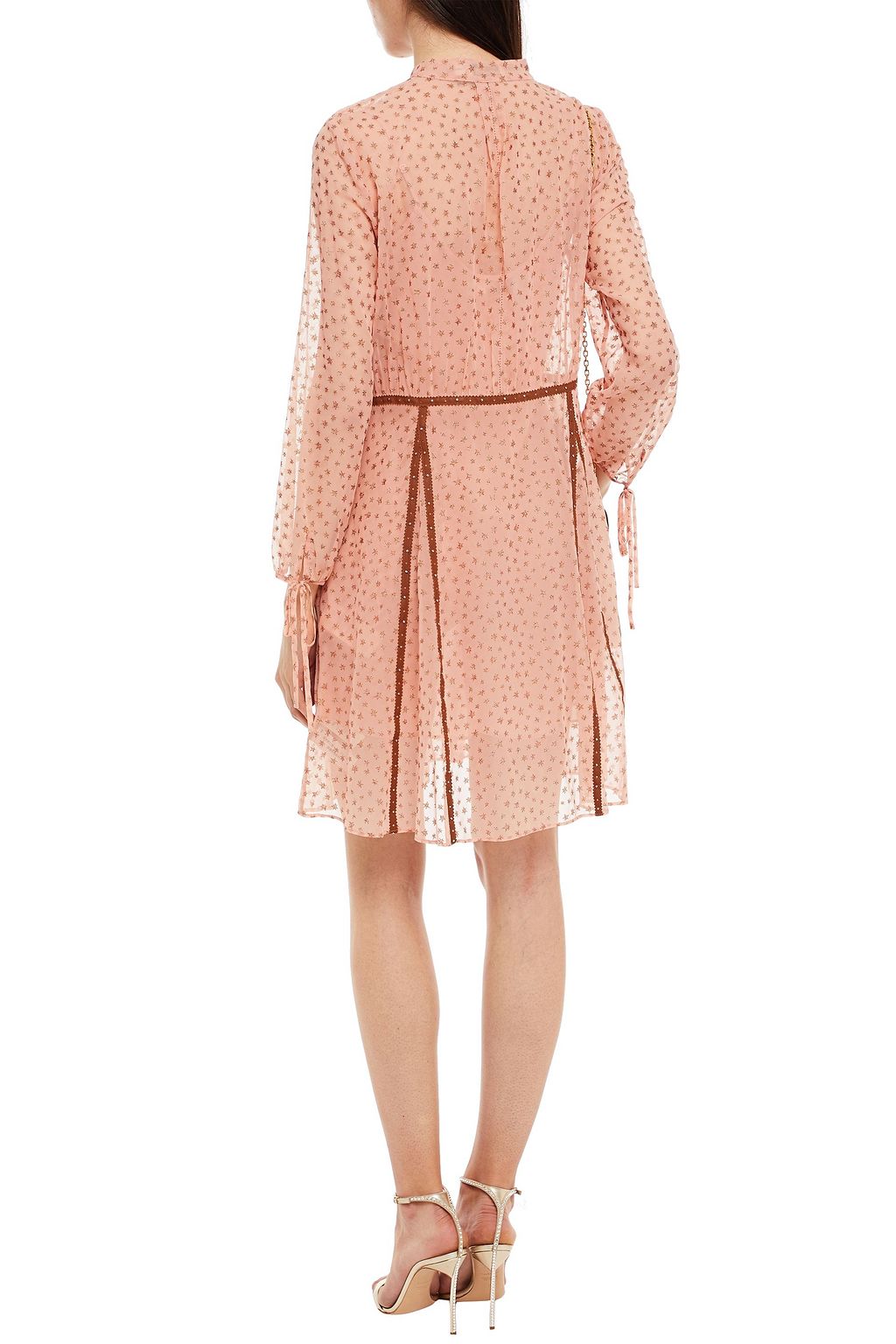 COACH Gathered glittered organza mini dress