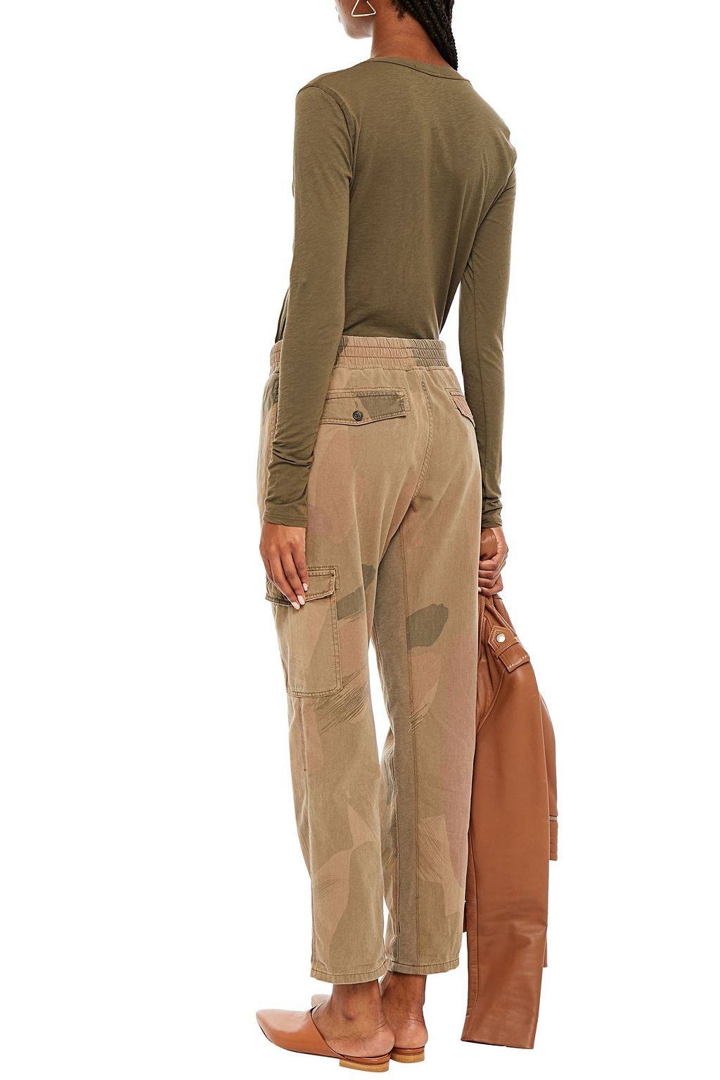 JAMES PERSE Printed cotton-twill tapered pants
