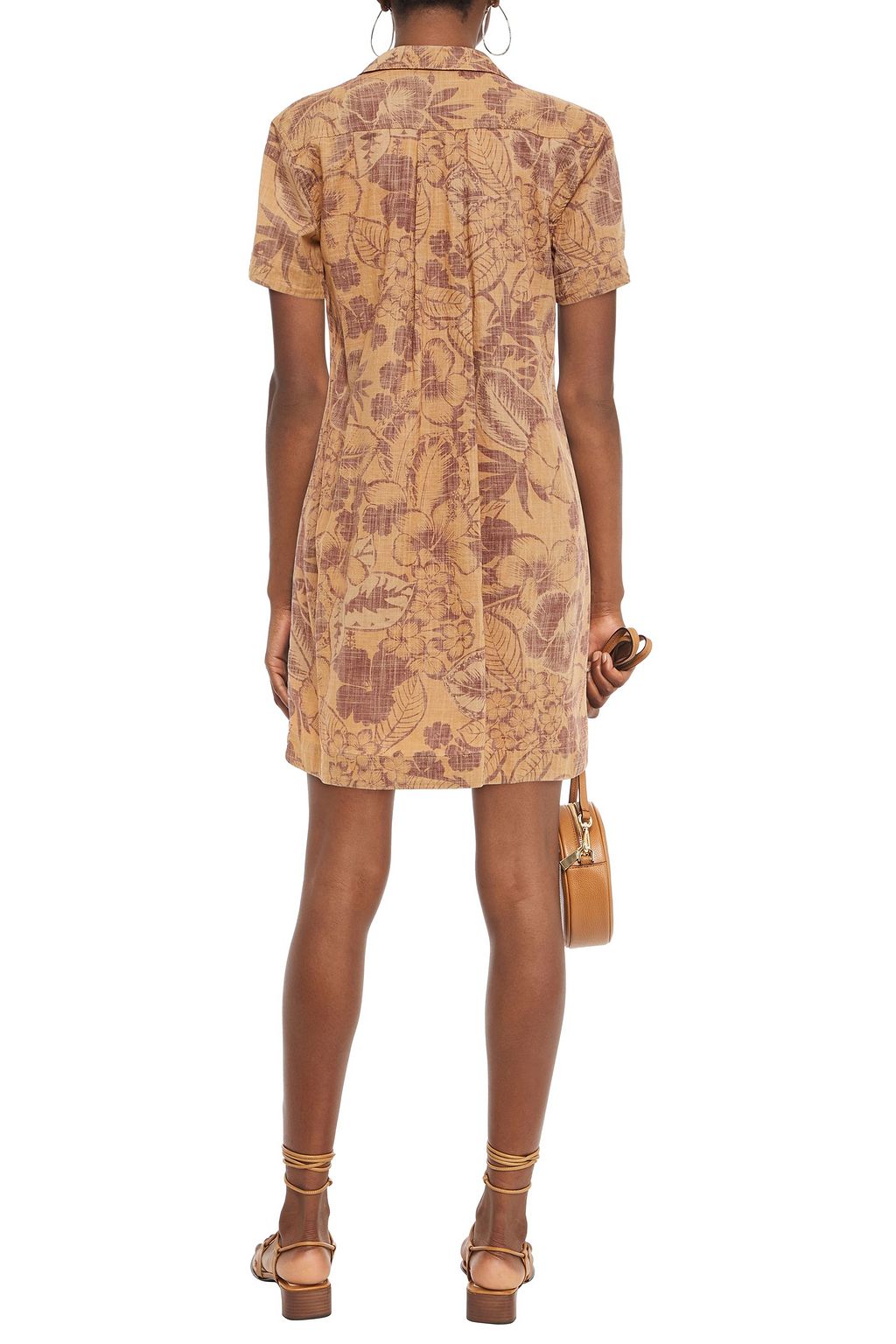 JAMES PERSE Printed cotton mini shirt dress