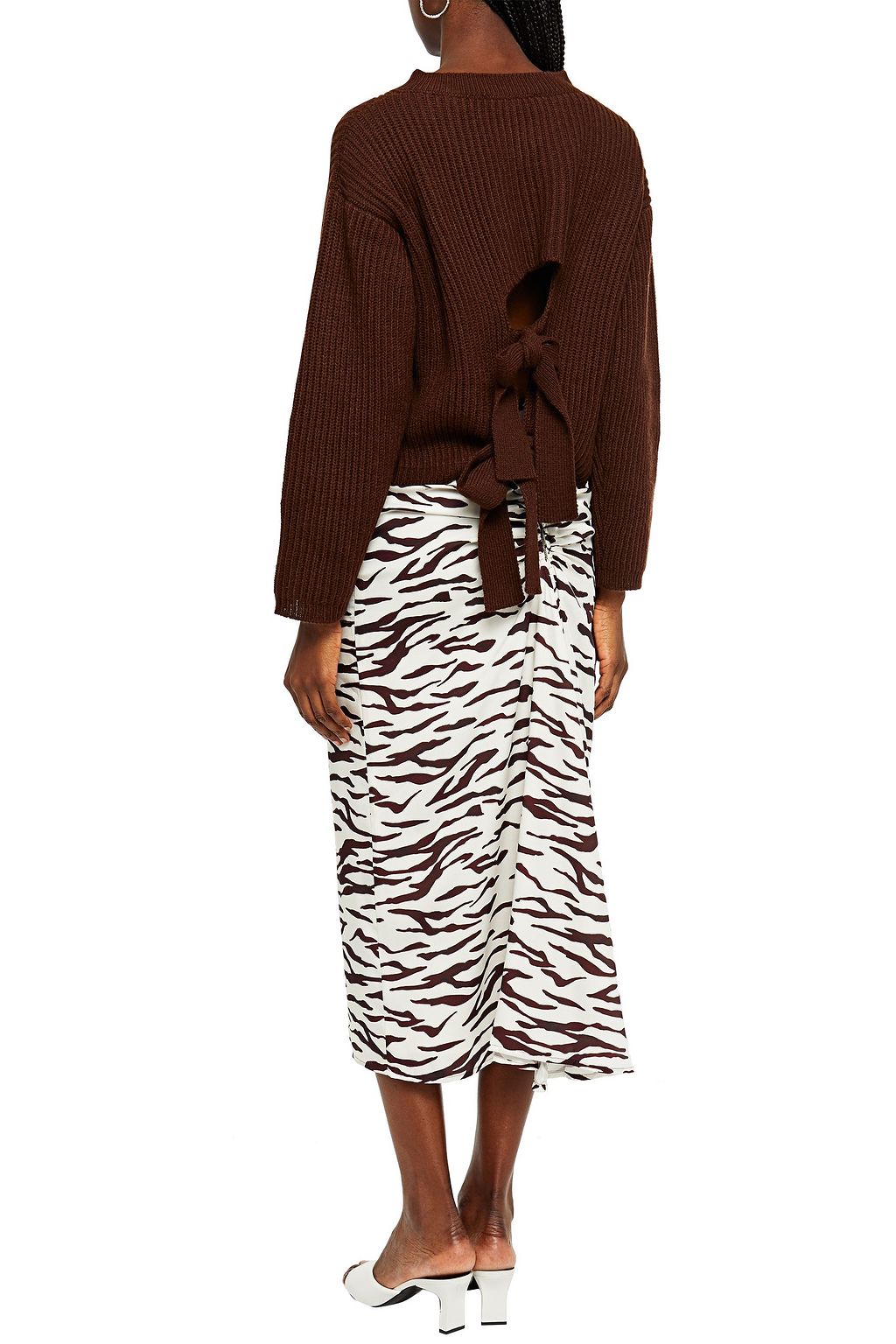 MSGM Cropped ribbed-knit sweater
