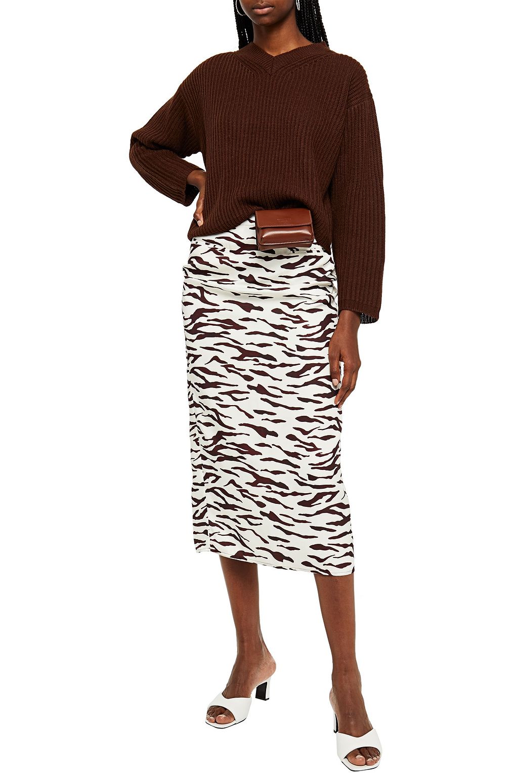 MSGM Cropped ribbed-knit sweater