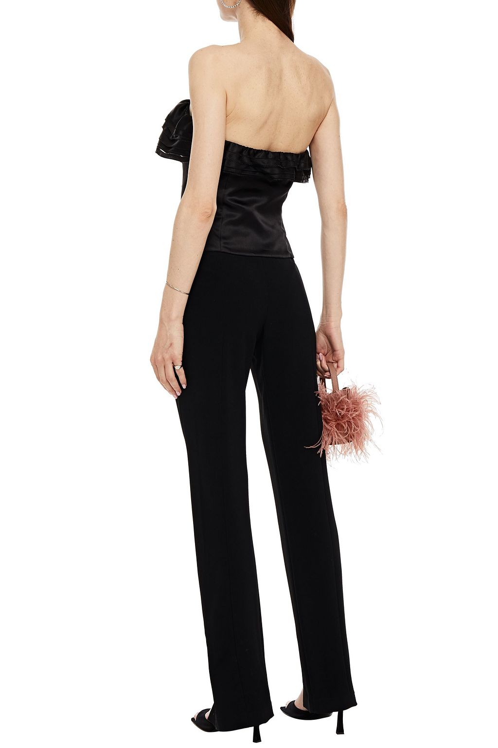 ALEXANDRE VAUTHIER Strapless ruffled silk-satin top