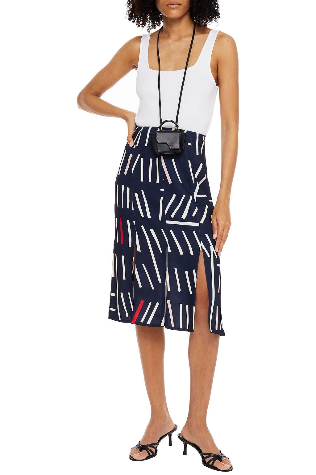 REJINA PYO Kelly printed crepe skirt