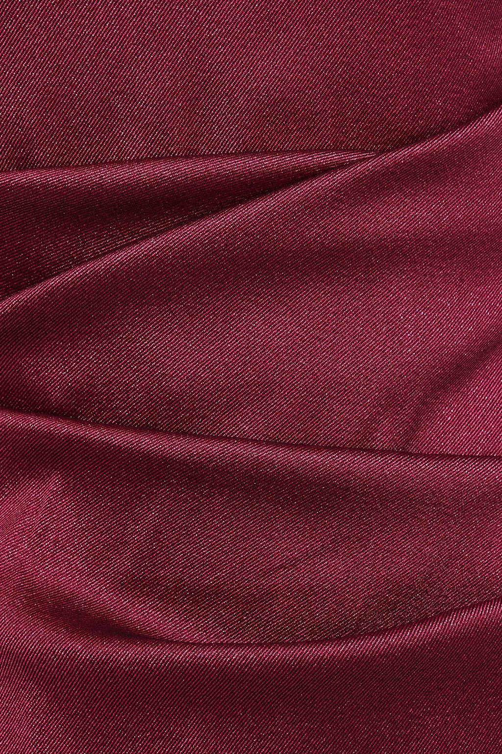 TALBOT RUNHOF Ruched metallic twill gown