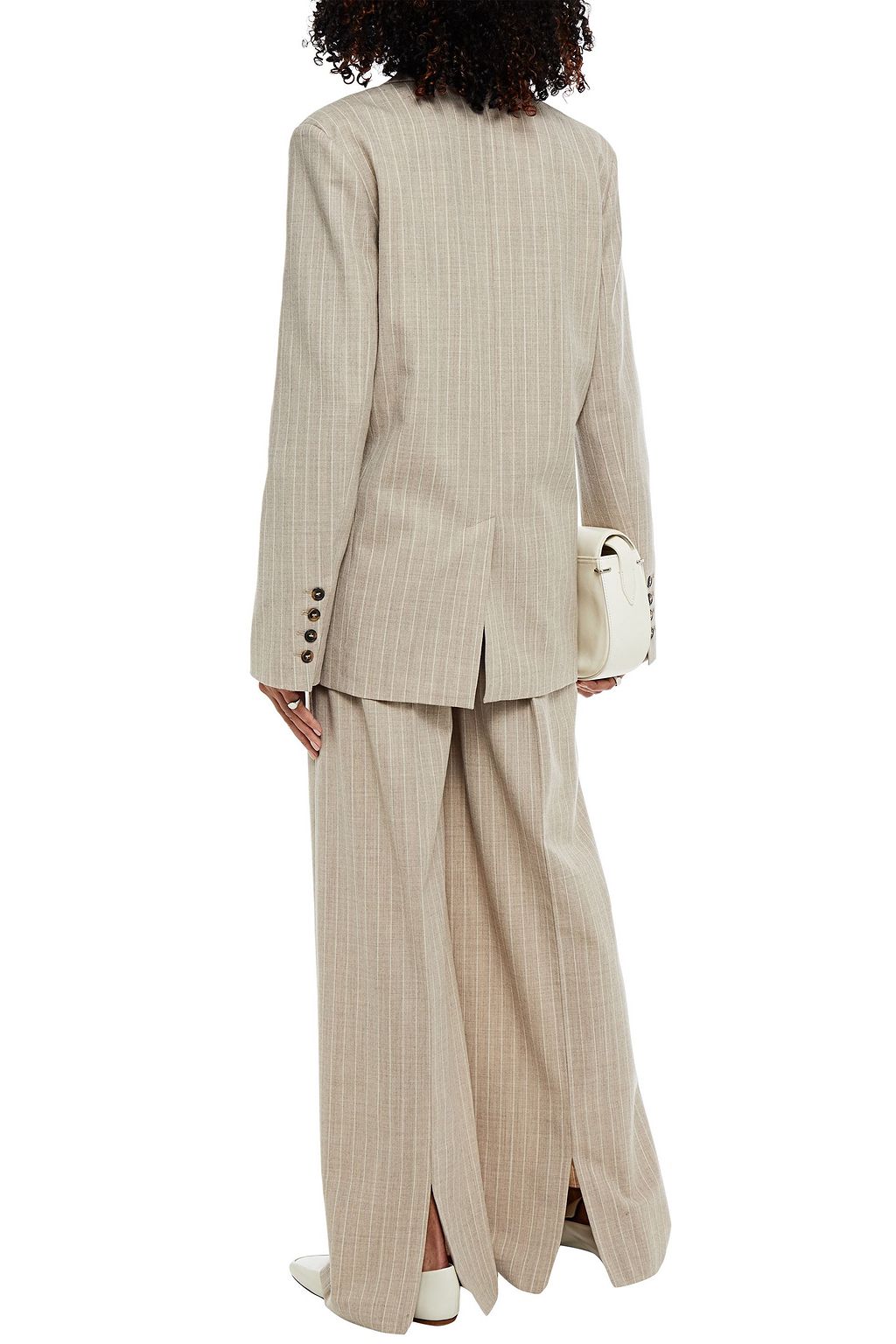 LOULOU STUDIO Ficaja double-breasted pinstriped wool-blend twill blazer