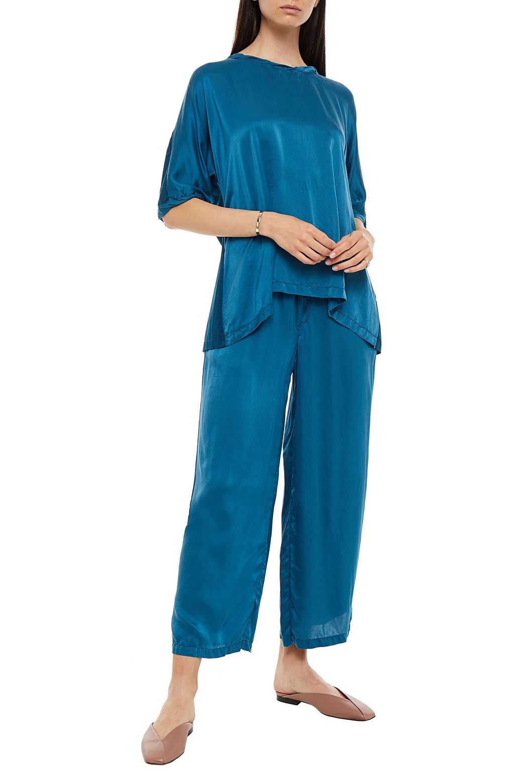CLU Silk crepe de chine wide-leg pants