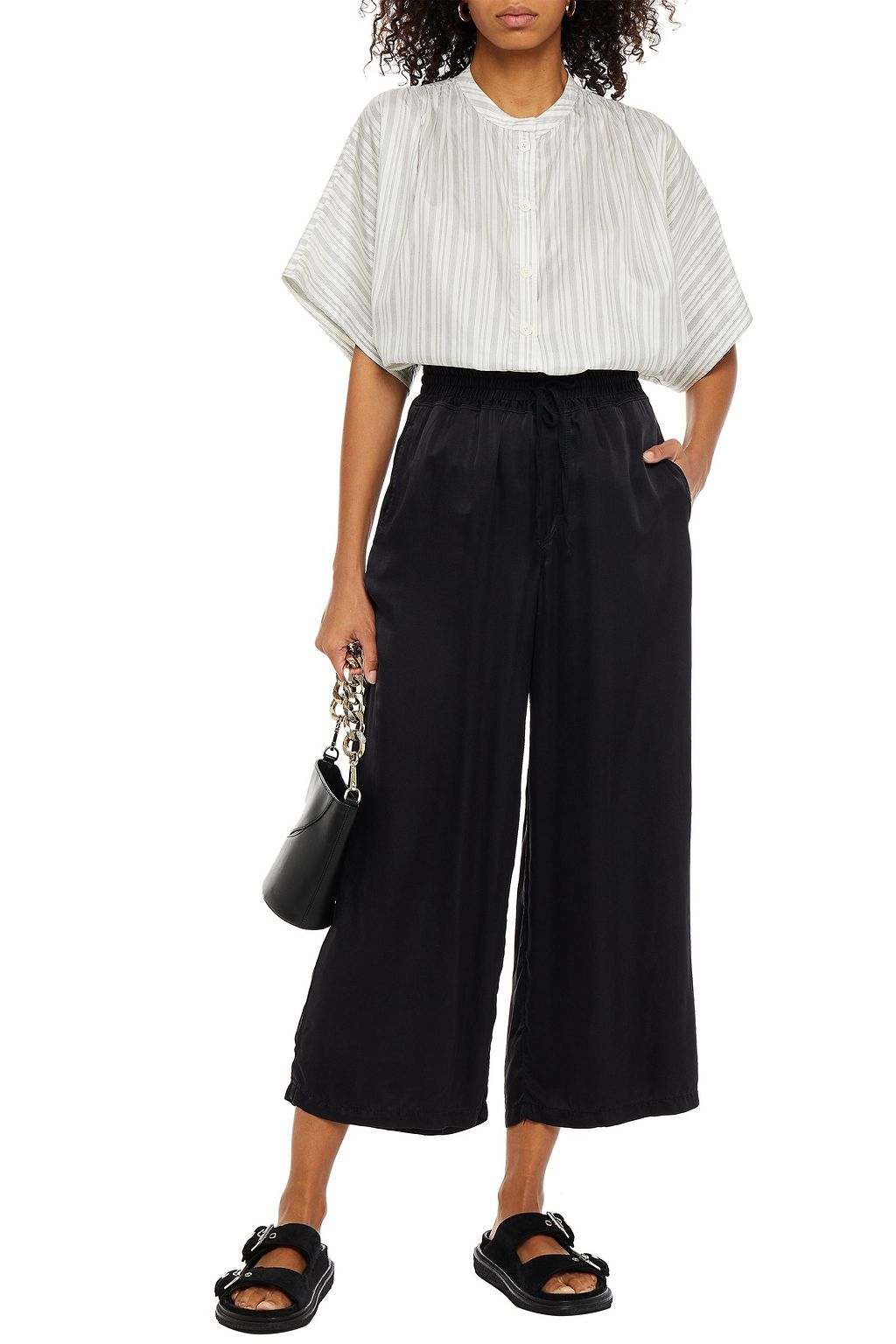 CLU Silk crepe de chine wide-leg pants