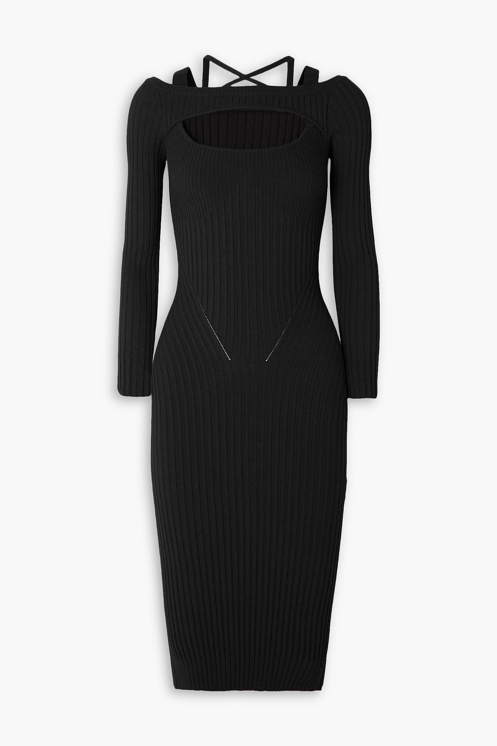ANDREĀDAMO Cutout ribbedknit midi dress THE