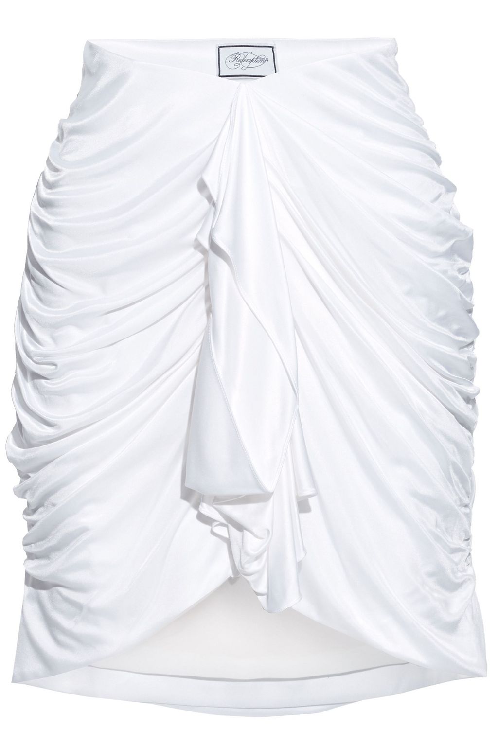 satin draped mini skirt