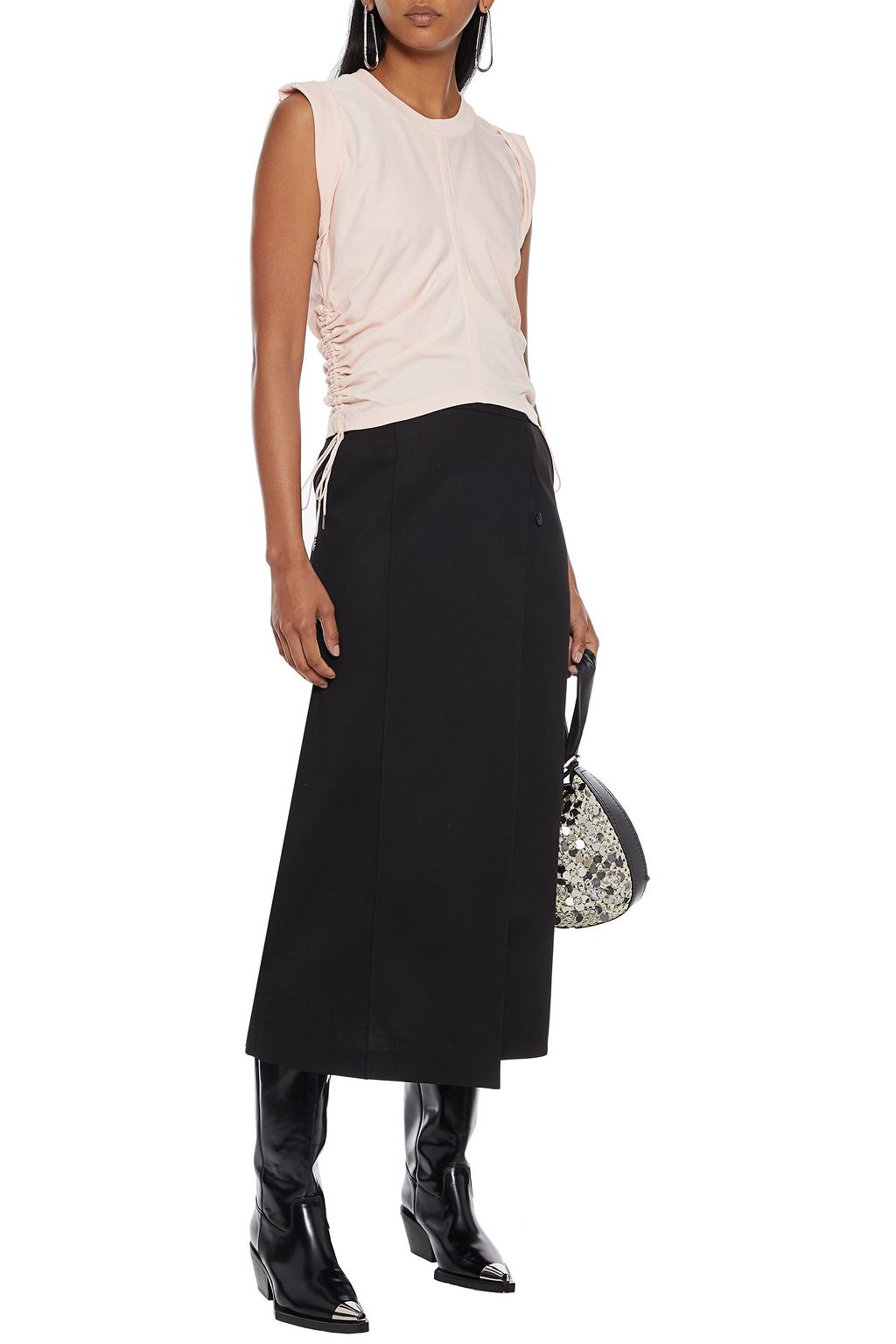 ALEXANDERWANG.T Ruched cotton-jersey top