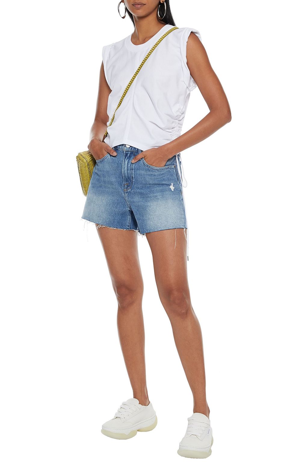 ALEXANDERWANG.T Ruched cotton-jersey top