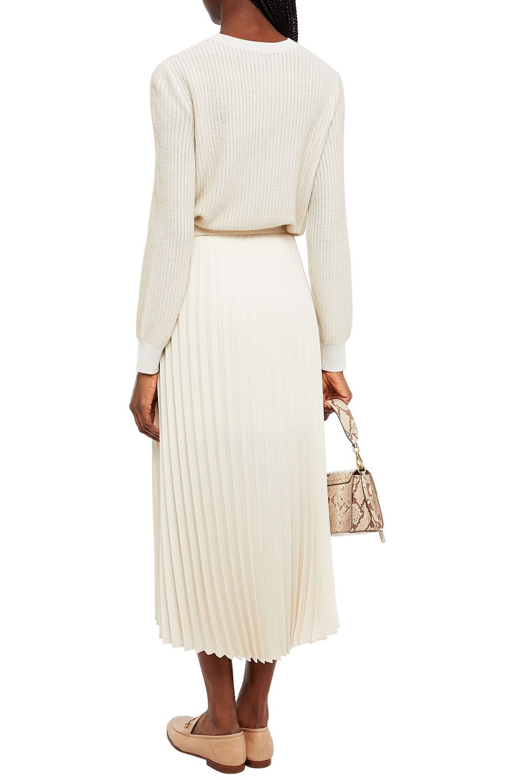 A.P.C. Metallic ribbed merino wool-blend sweater