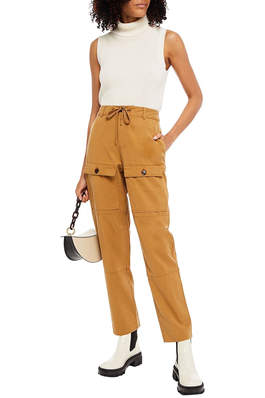 SAMSØE Φ SAMSØE Lyocell and organic cotton-blend straight-leg pants