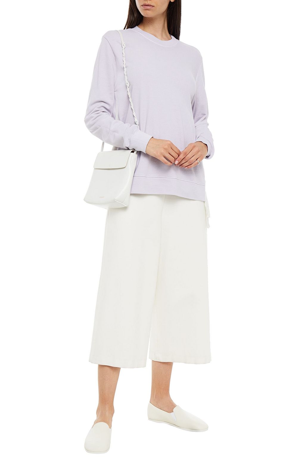 CLU Paneled French cotton-terry and striped woven sweatshirt