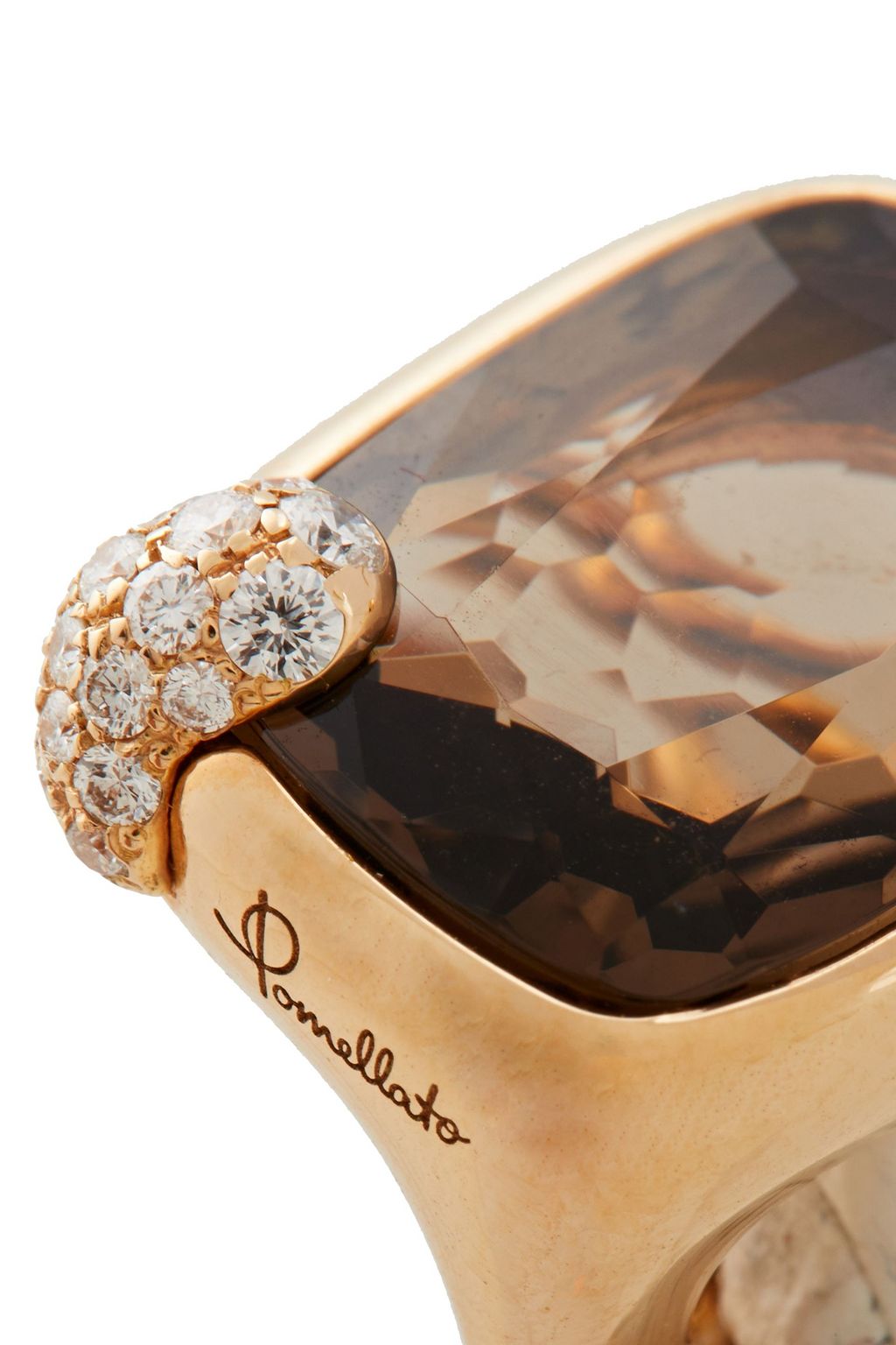 POMELLATO 18-karat gold, diamond and quartz earrings