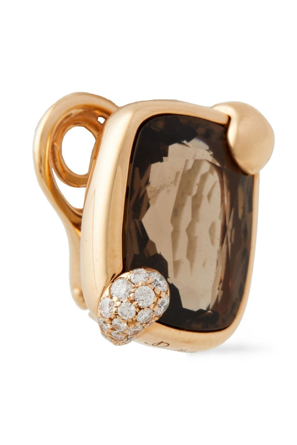 POMELLATO 18-karat gold, diamond and quartz earrings