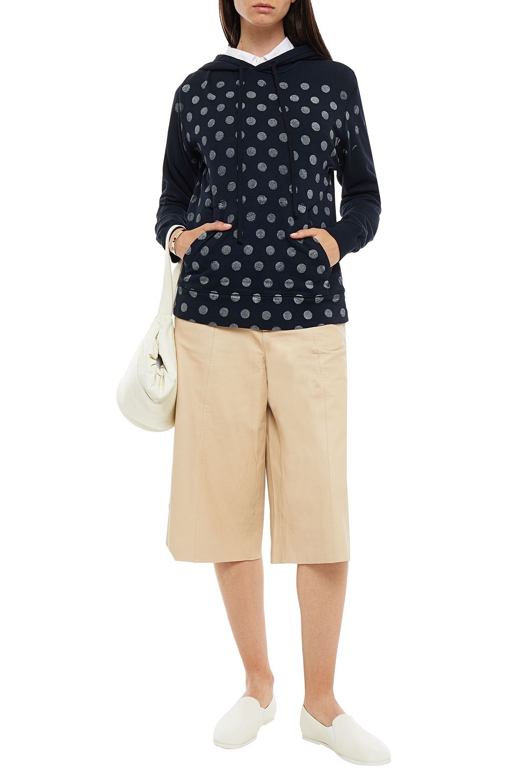 CLU Polka-dot French cotton-terry hoodie