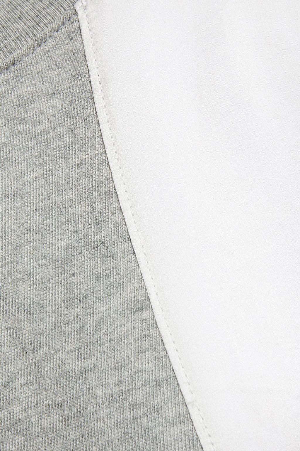 CLU Paneled French cotton-terry and satin-crepe sweatshirt