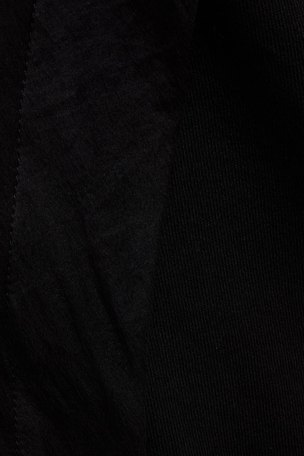 CLU Silk-satin paneled French cotton-terry sweatshirt