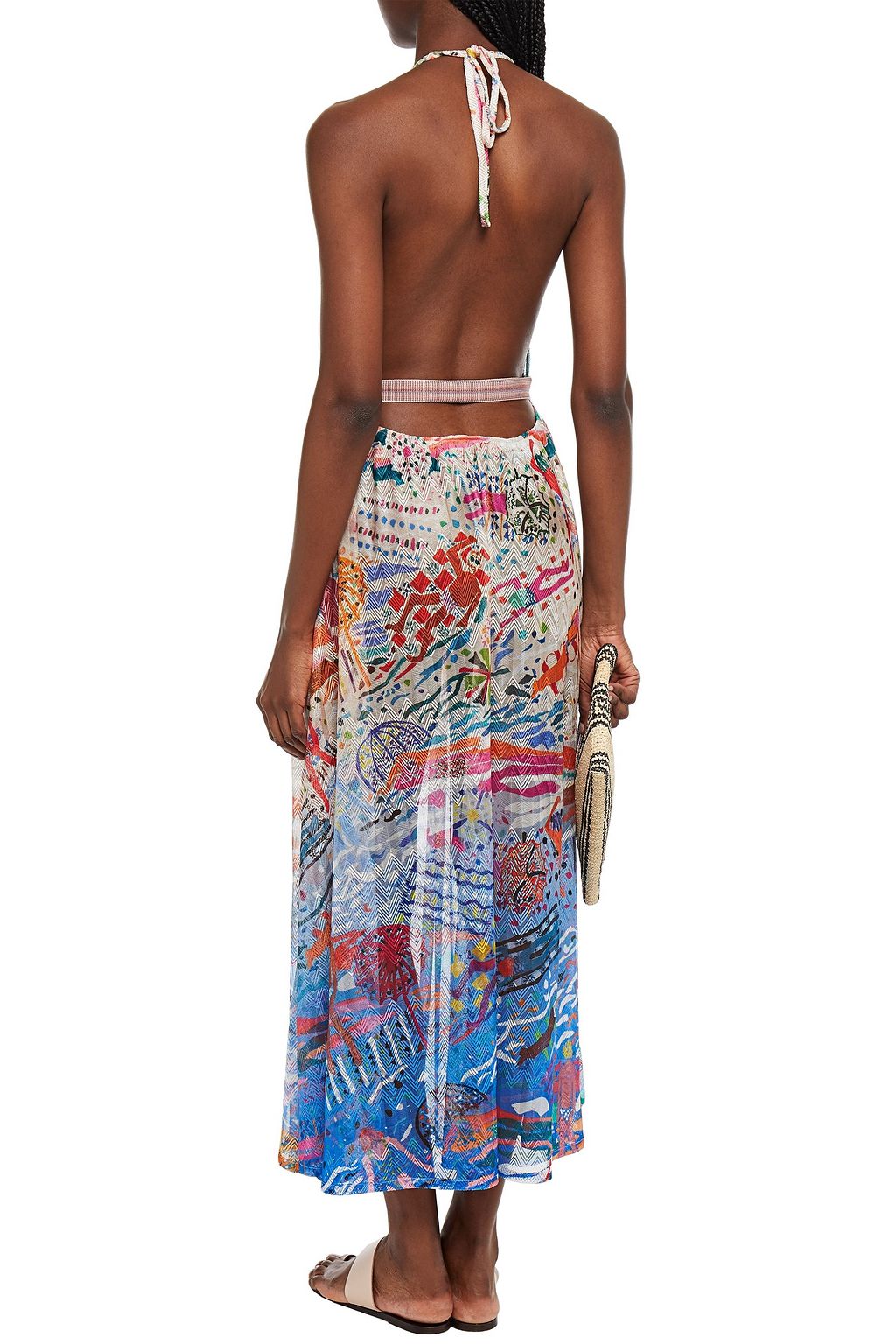 MISSONI MARE Mare printed crochet-knit halterneck maxi dress