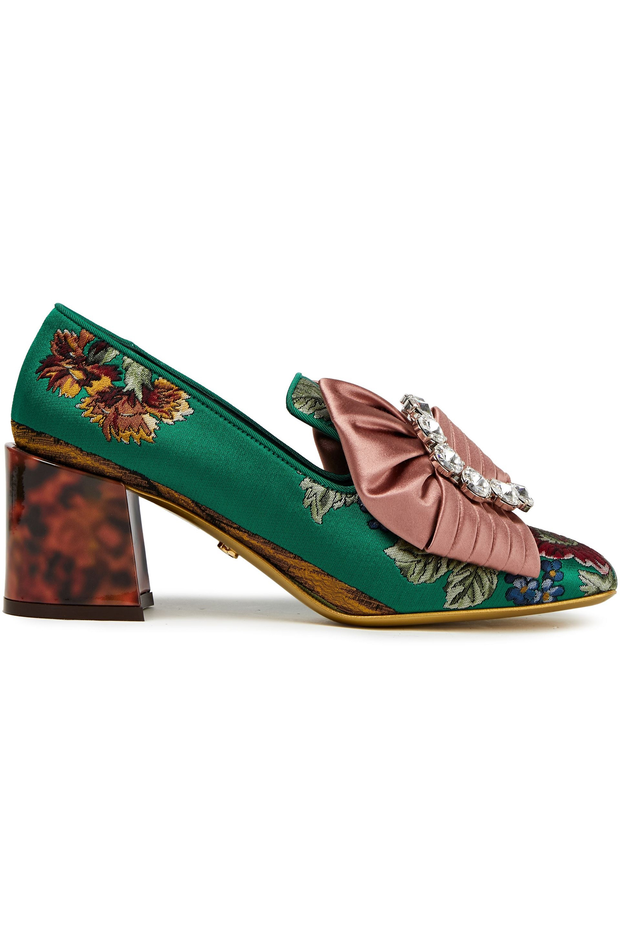 Dolce&Gabbana Embellished floral-jacquard loafers