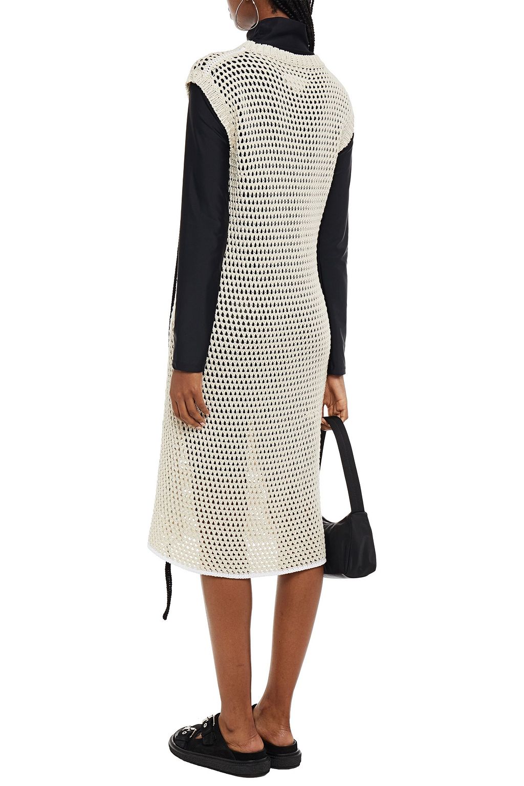 MM6 MAISON MARGIELA Crochet-knit cotton midi dress