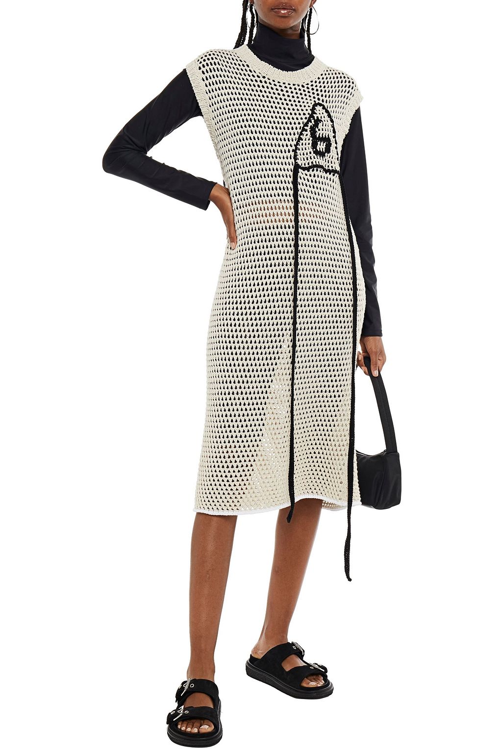 MM6 MAISON MARGIELA Crochet-knit cotton midi dress