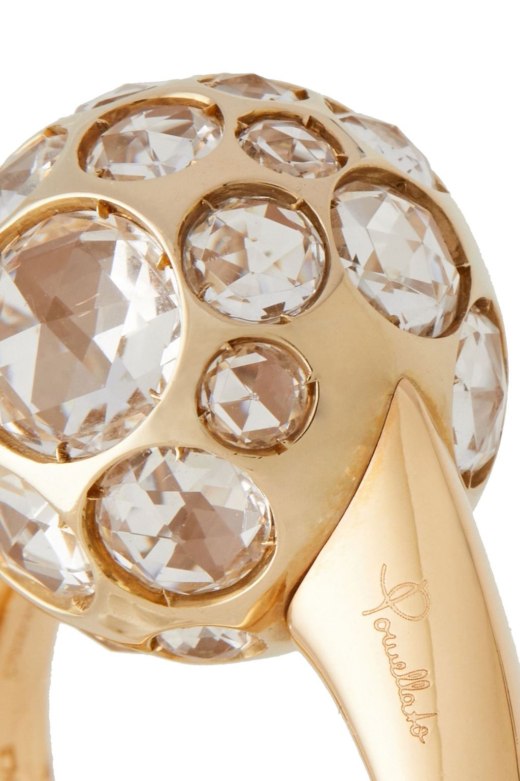POMELLATO 18-karat gold crystal ring