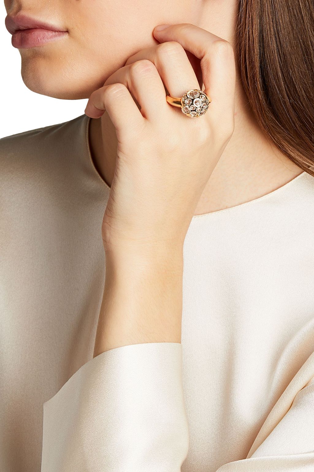 POMELLATO 18-karat gold crystal ring