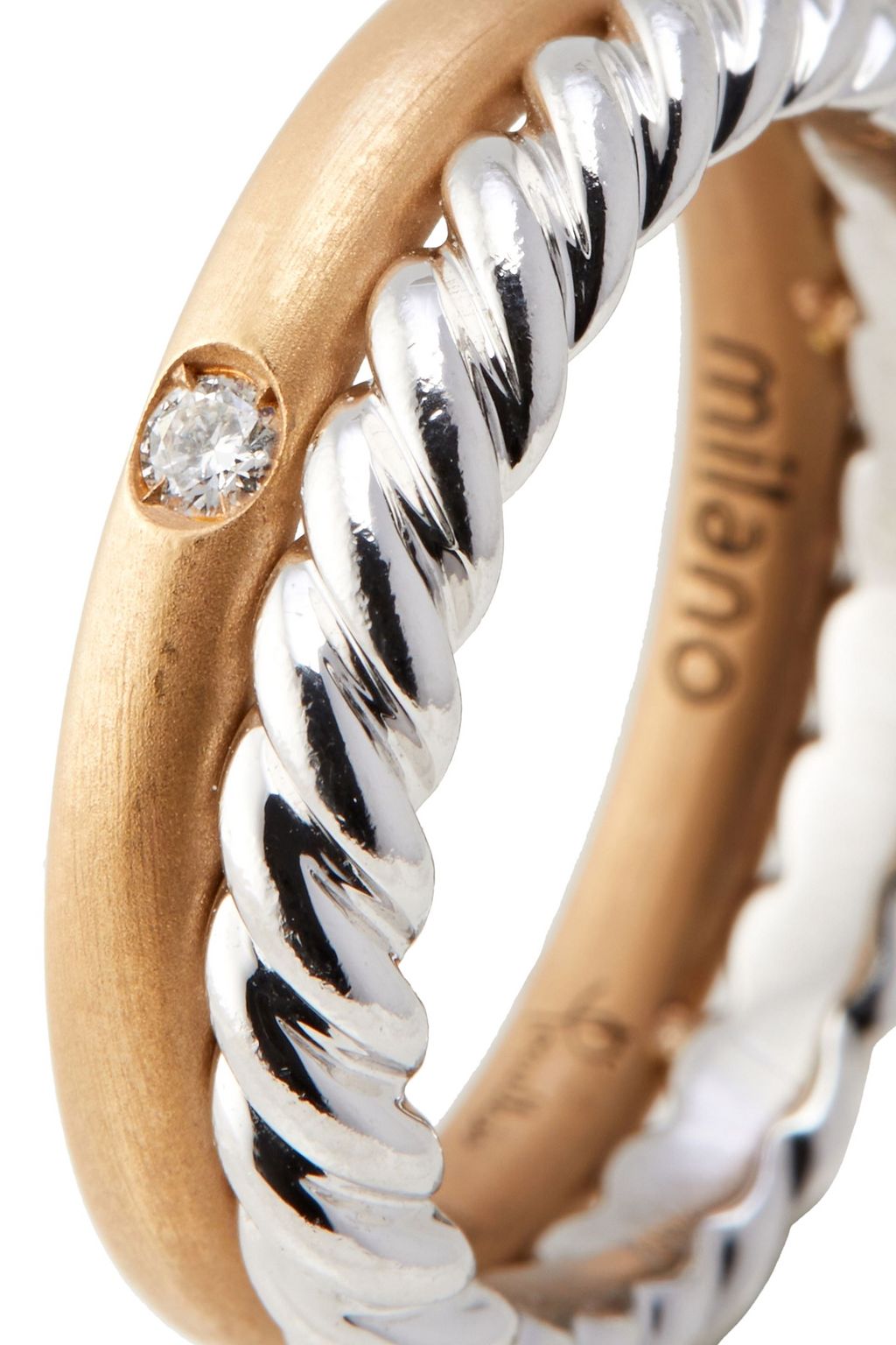 POMELLATO 18-karat white and rose gold diamond ring