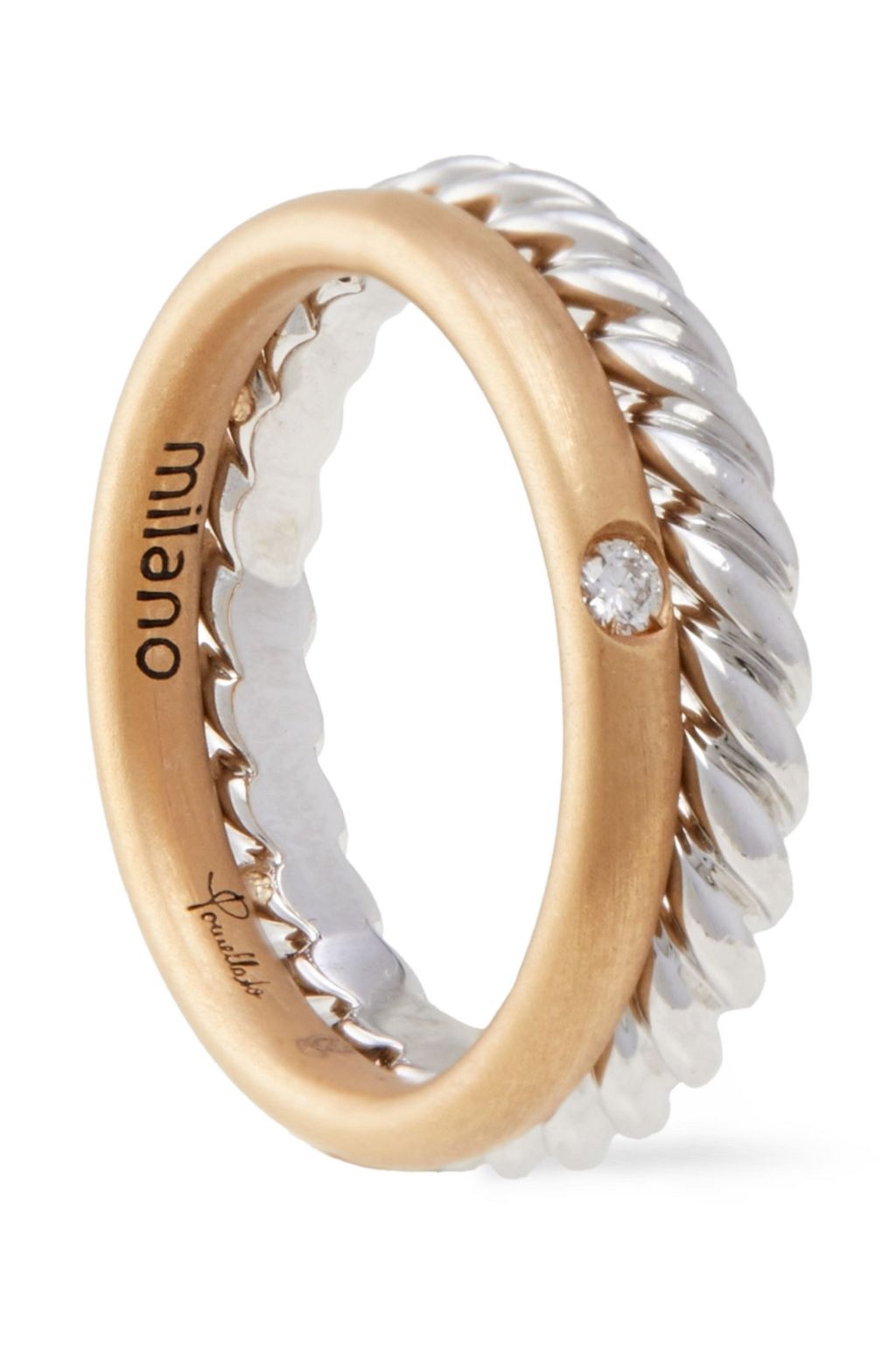 POMELLATO 18-karat white and rose gold diamond ring