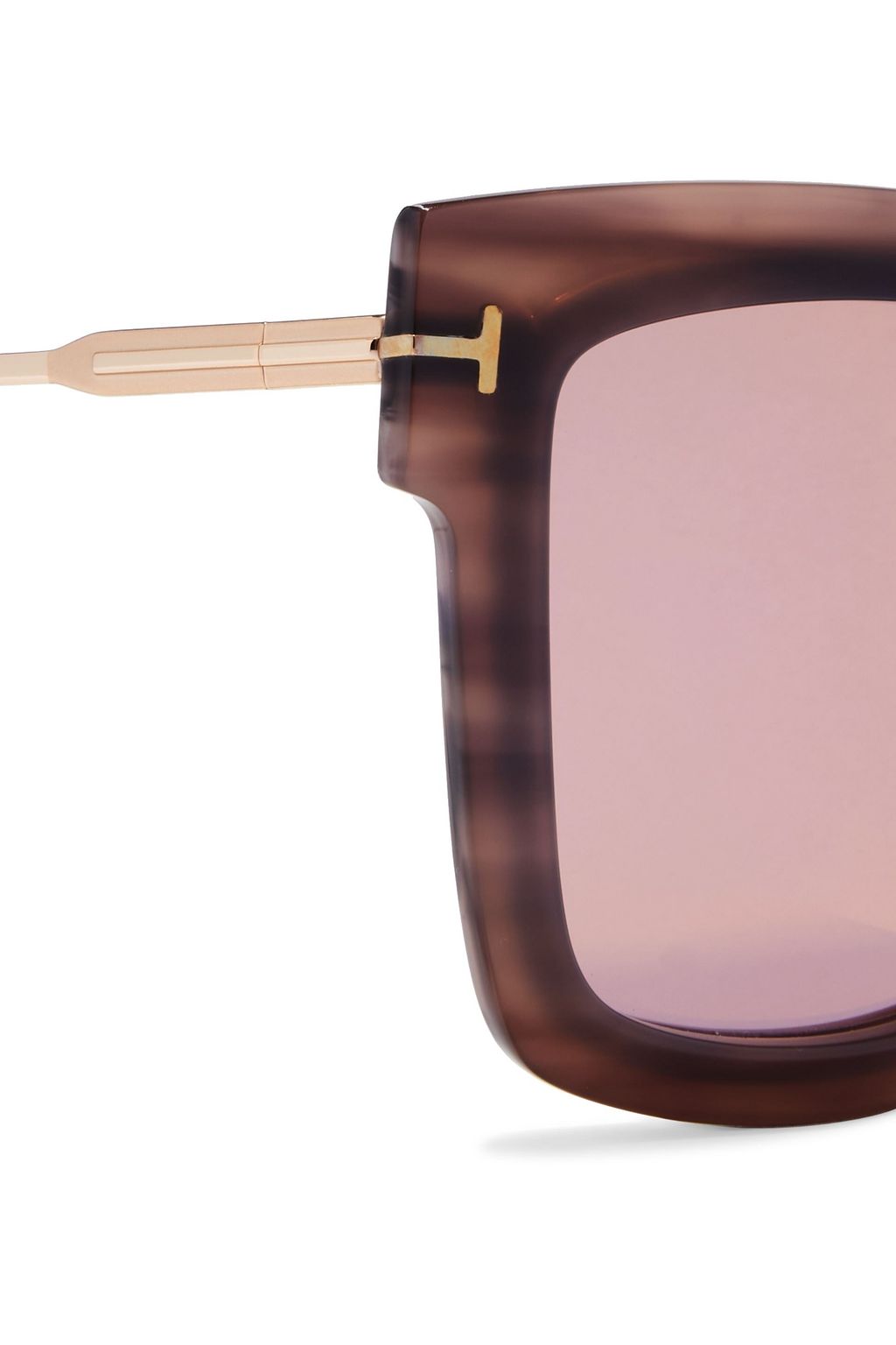 TOM FORD Lara D-frame tortoiseshell acetate and rose gold-tone sunglasses