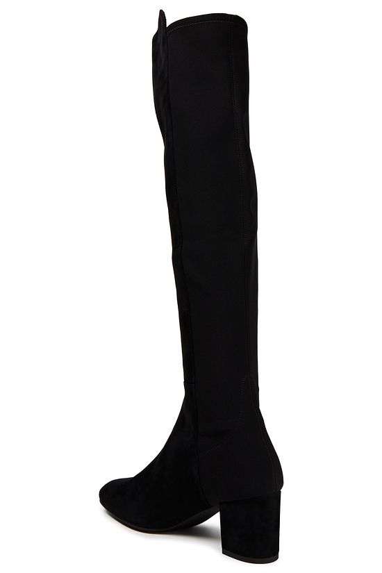 Black Gillian stretch-suede and neoprene knee boots | Sale ...