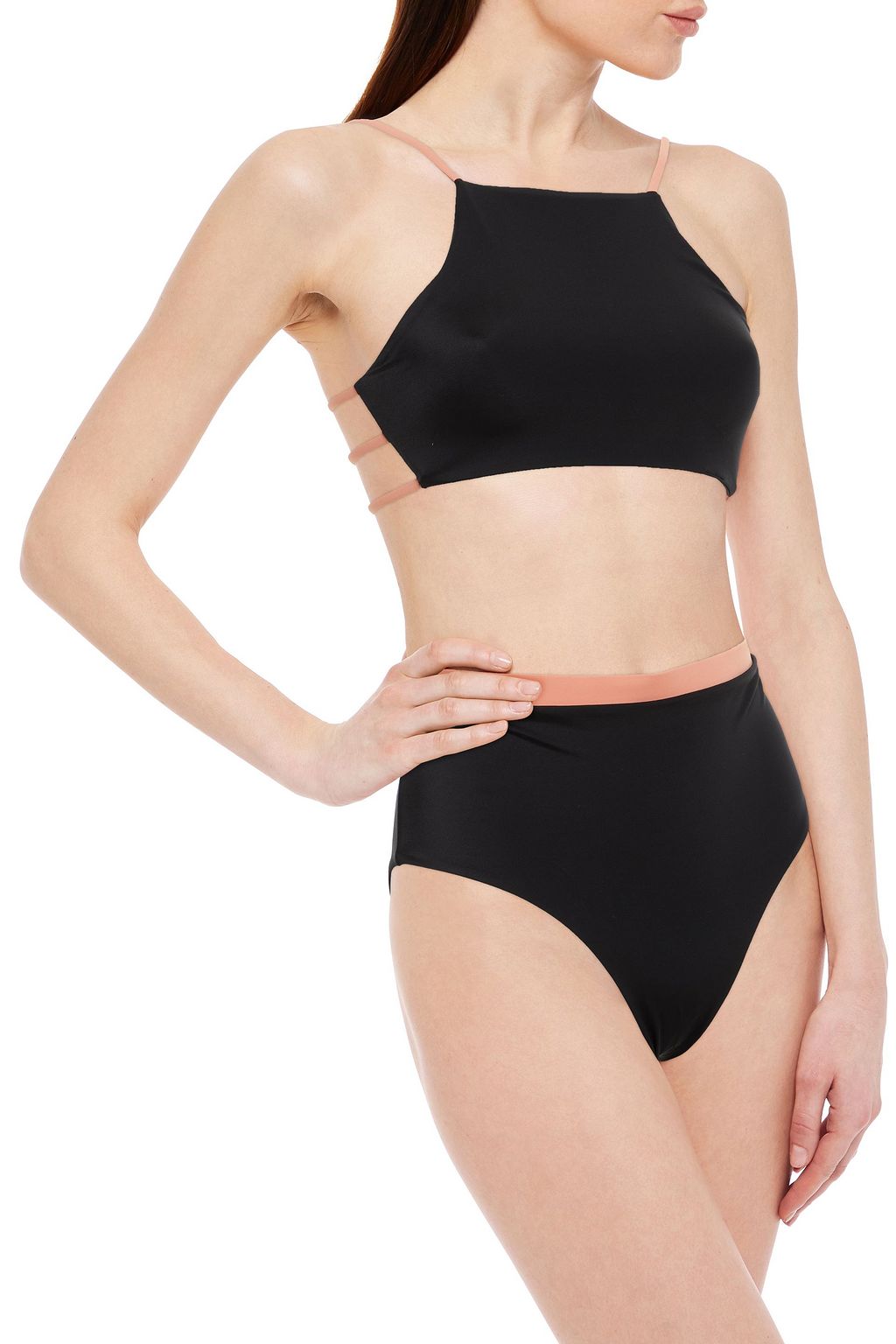 ONIA Regina two-tone high-rise bikini briefs