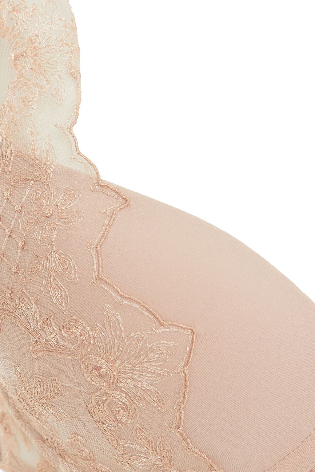 I.D. SARRIERI Lace-paneled stretch-jersey balconette bra