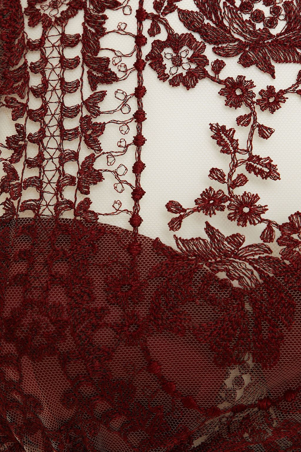 I.D. SARRIERI Lace-paneled satin-trimmed stretch-mesh underwired bra