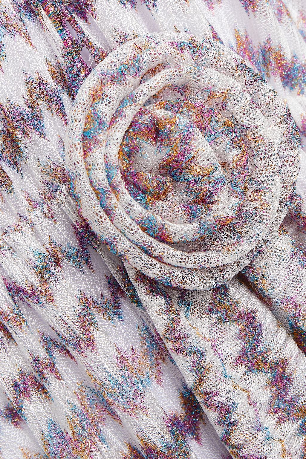 MISSONI MARE Mare floral-appliquéd metallic crochet-knit kaftan