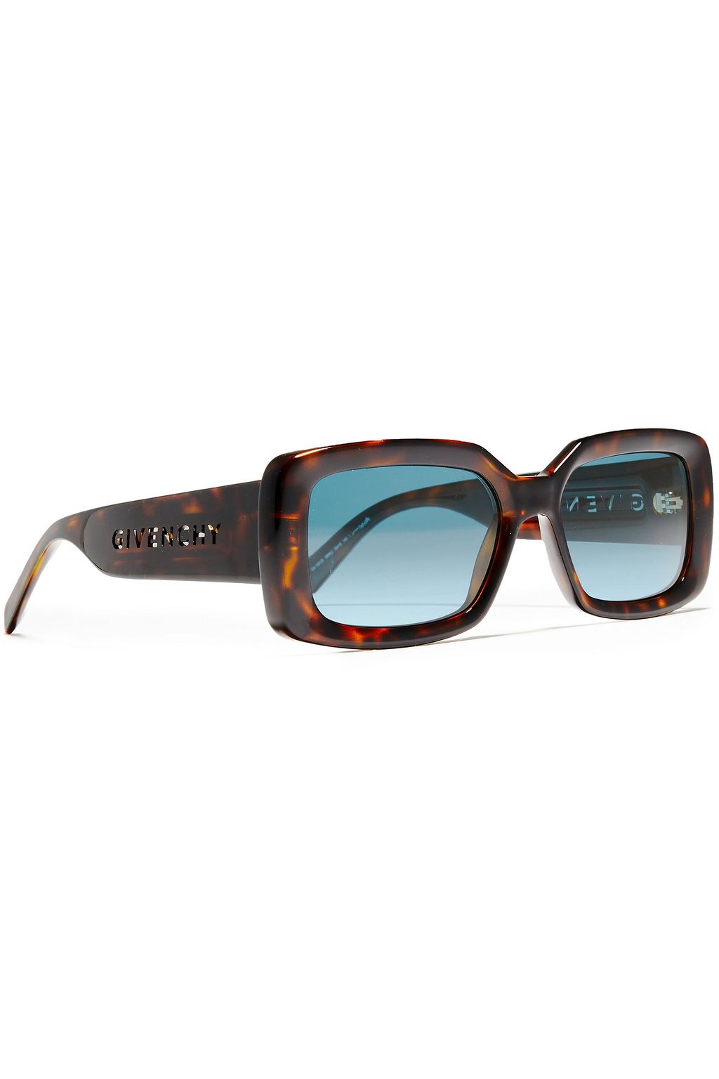 GIVENCHY Rectangle-frame tortoiseshell laser-cut acetate sunglasses