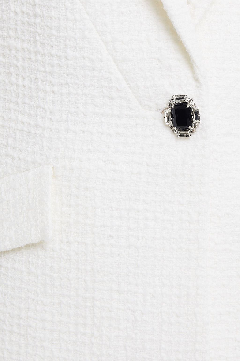 DAVID KOMA Crystal-embellished wool-blend bouclé-tweed blazer