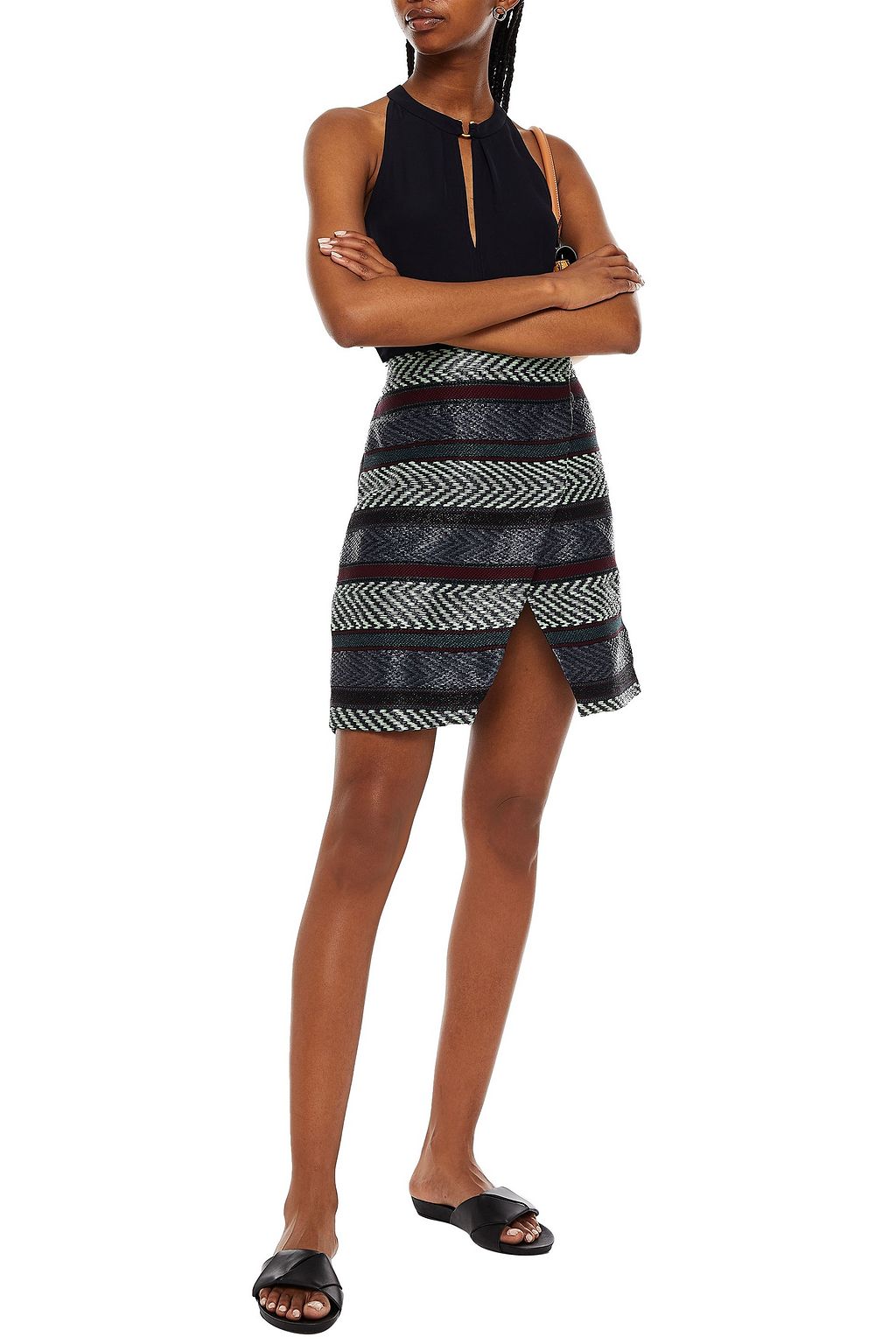 HOFMANN COPENHAGEN Hedda wrap-effect jacquard mini skirt