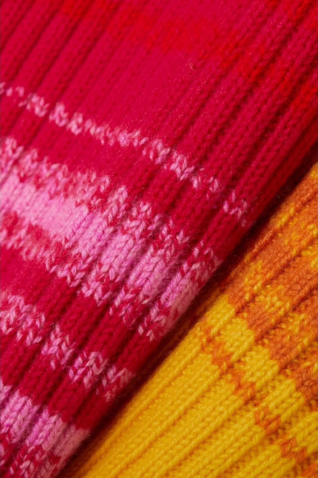 THE ELDER STATESMAN Striped cashmere scarf