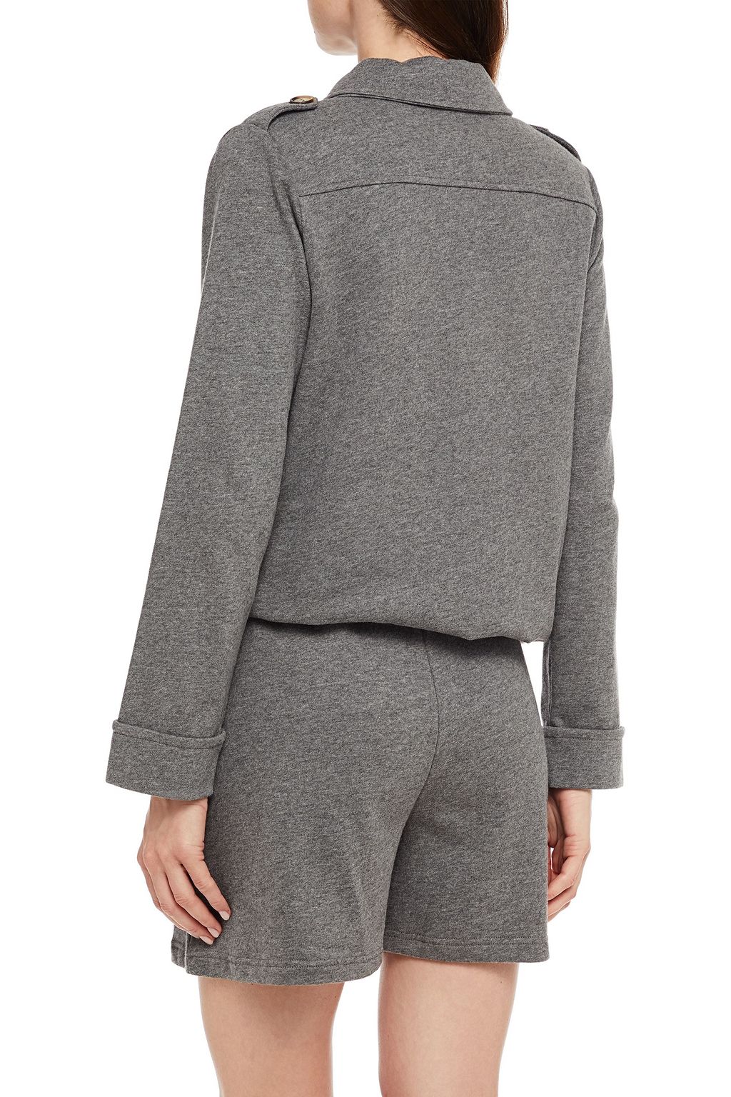 ELSE Mélange cotton-blend fleece pajama shorts