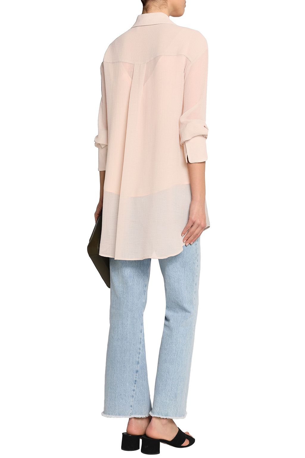 SEE BY CHLOÉ Oversized bow-embellished crepon shirt
