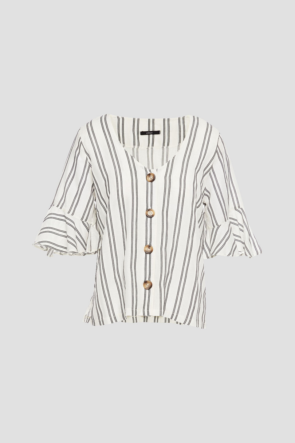 Else Capri Striped Cotton-blend Jacquard Shirt In White