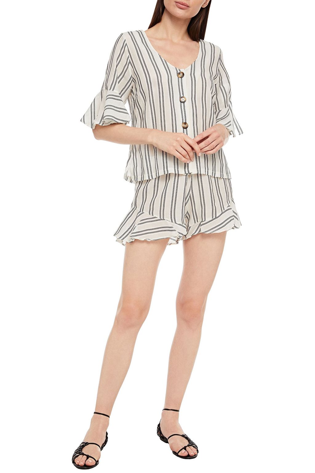 ELSE Capri striped cotton-blend jacquard shirt