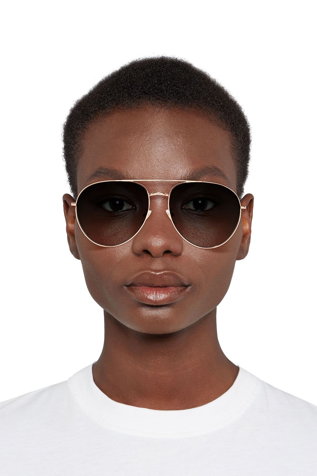GIVENCHY Aviator-style rose gold-tone sunglasses