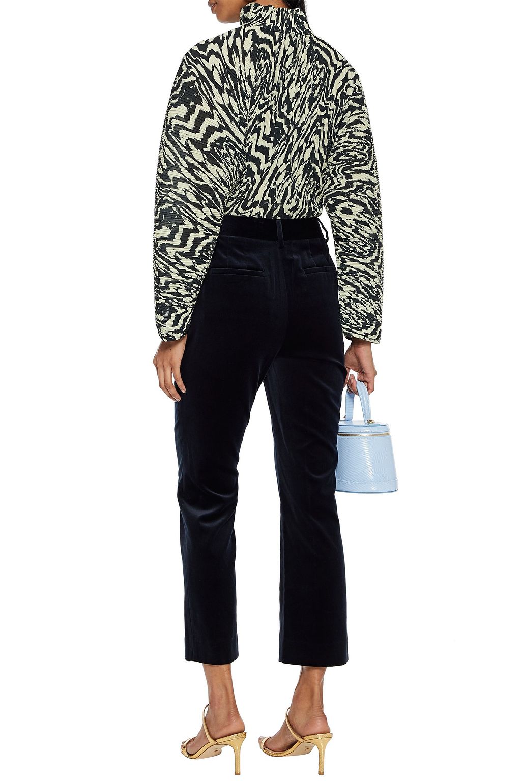 DIANE VON FURSTENBERG Taytum cotton-blend velvet straight-leg pants