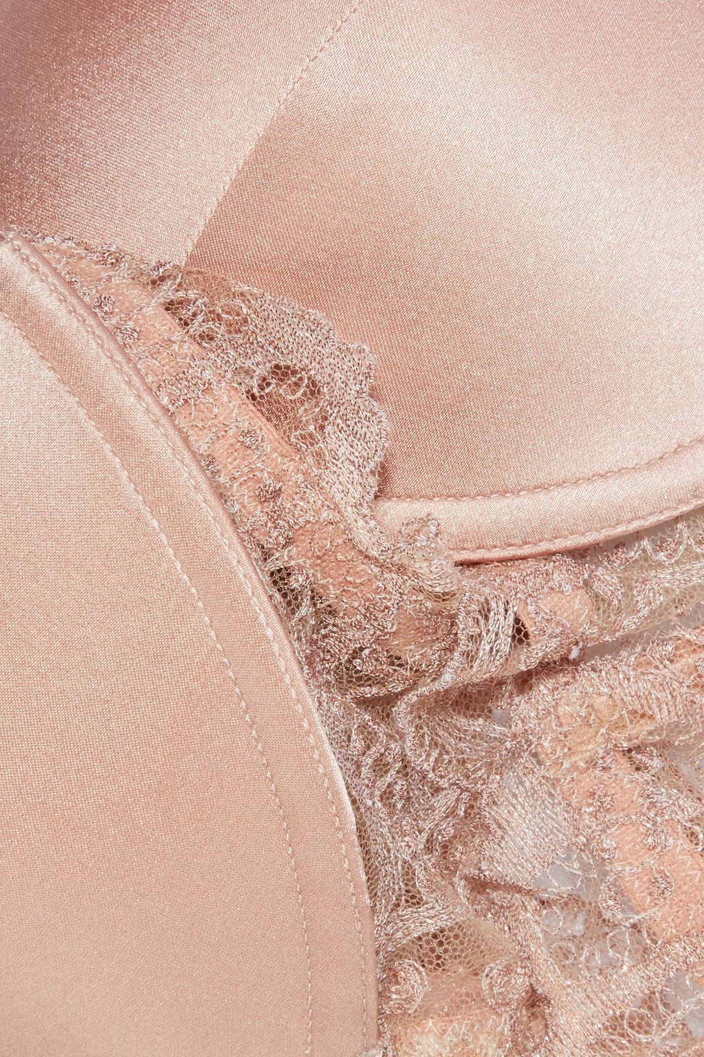 I.D. SARRIERI Bella lace-trimmed silk-blend satin underwired push-up bra