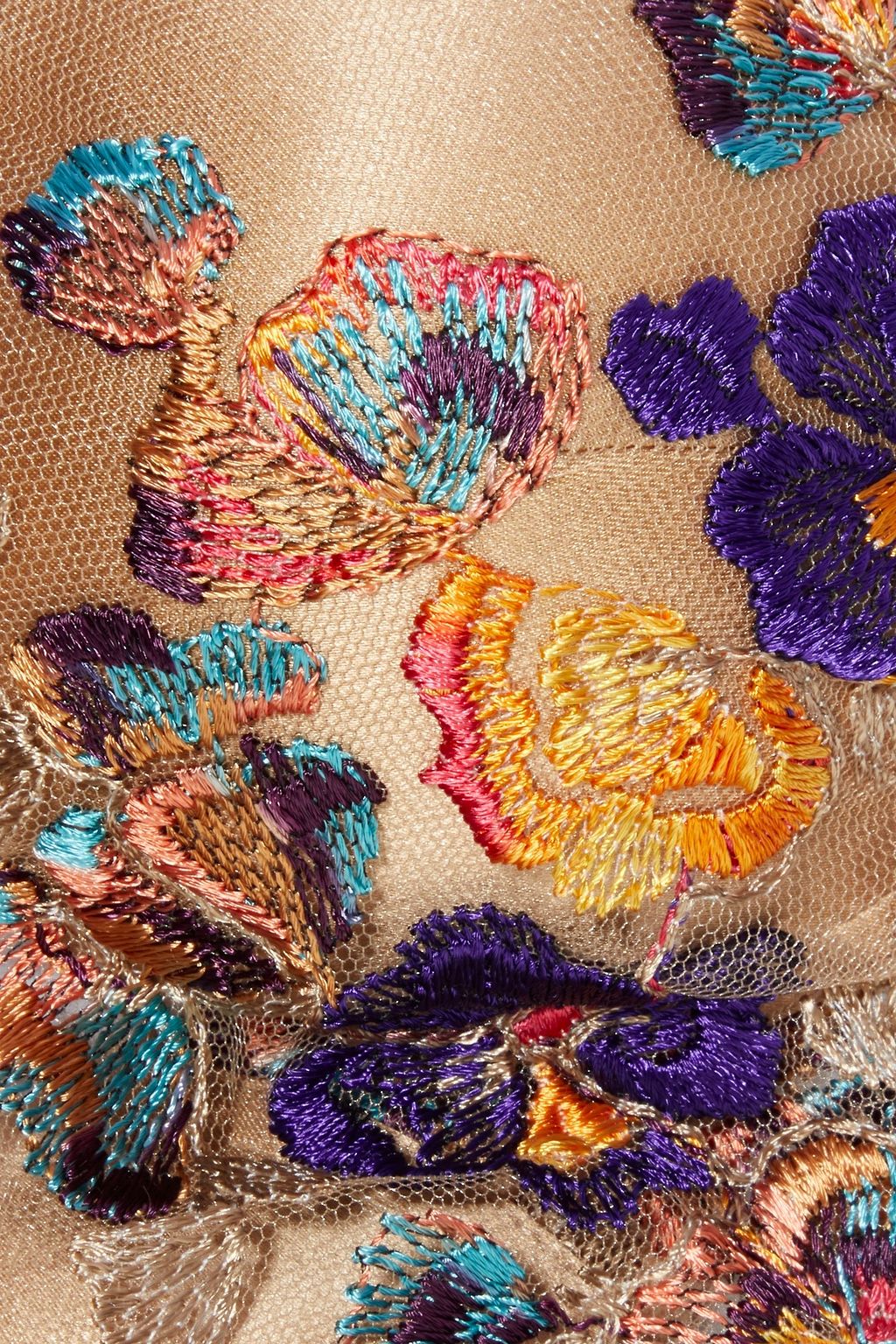 I.D. SARRIERI Embroidered stretch-tulle underwired bra